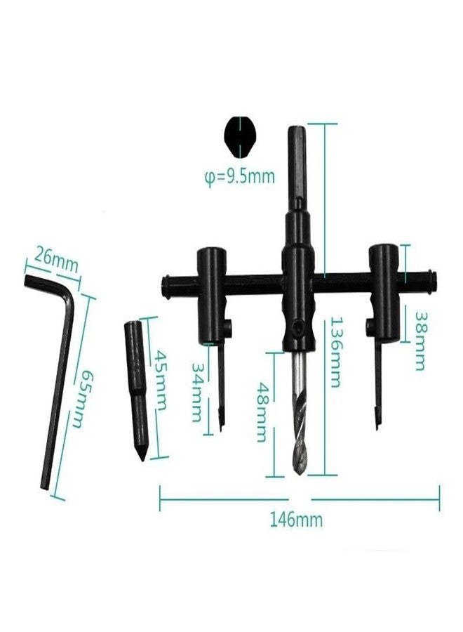 Garth Adjustable Hole Saw Circle Cutter Drill Bit Tool for for Wood Board, Plastic Board, Plywood, Gypsum Board Saw Round Cutting - Image 5